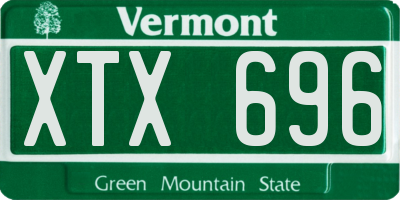 VT license plate XTX696