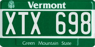 VT license plate XTX698