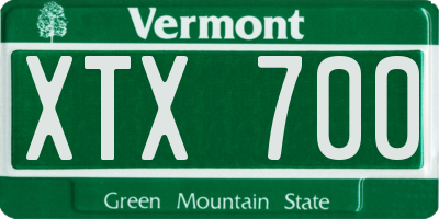 VT license plate XTX700
