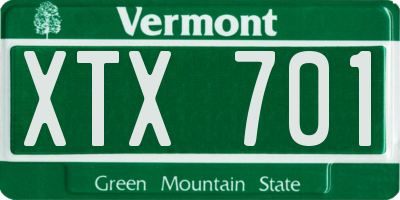 VT license plate XTX701