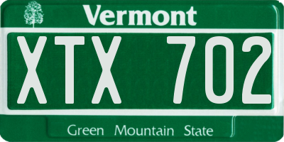 VT license plate XTX702