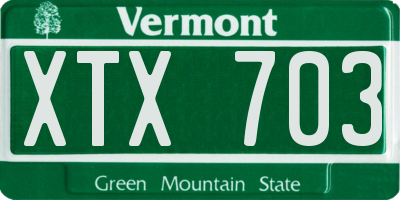 VT license plate XTX703