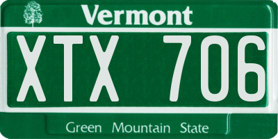VT license plate XTX706