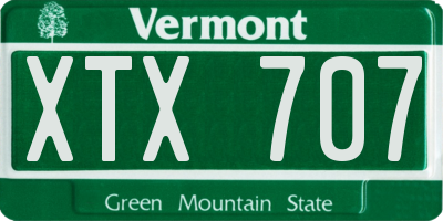 VT license plate XTX707