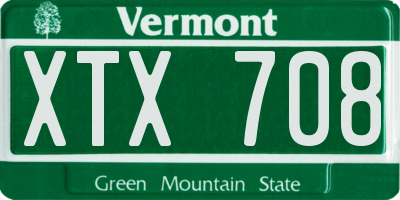 VT license plate XTX708