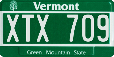 VT license plate XTX709