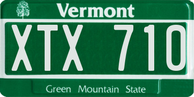 VT license plate XTX710