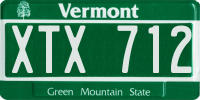 VT license plate XTX712