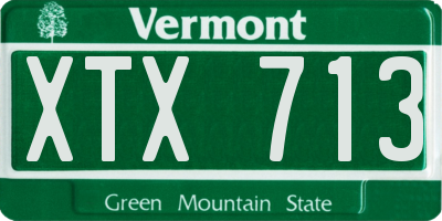 VT license plate XTX713