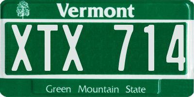 VT license plate XTX714