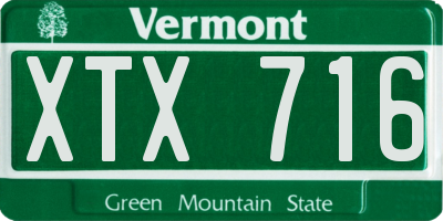 VT license plate XTX716