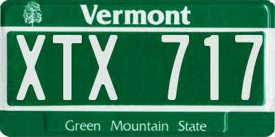 VT license plate XTX717