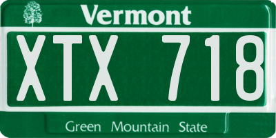 VT license plate XTX718
