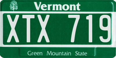 VT license plate XTX719