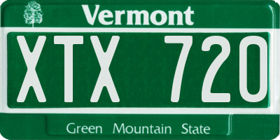 VT license plate XTX720