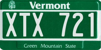 VT license plate XTX721