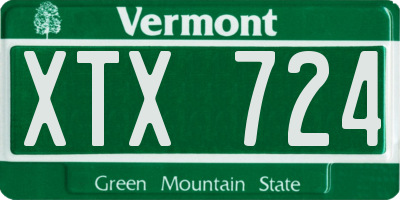 VT license plate XTX724