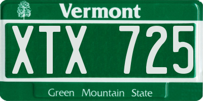 VT license plate XTX725