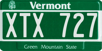 VT license plate XTX727