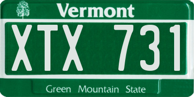 VT license plate XTX731