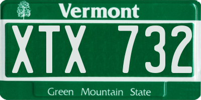 VT license plate XTX732