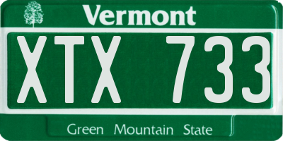 VT license plate XTX733