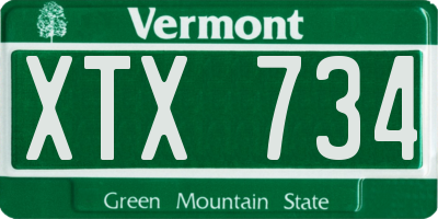 VT license plate XTX734