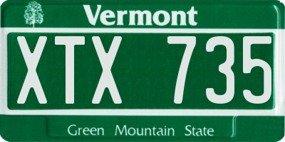 VT license plate XTX735