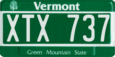 VT license plate XTX737
