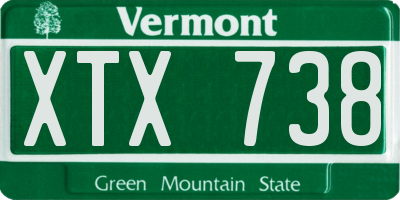 VT license plate XTX738