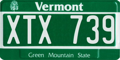 VT license plate XTX739