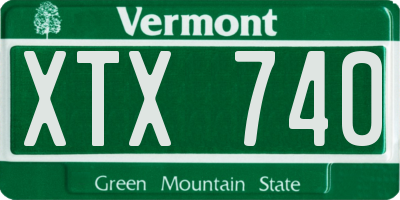 VT license plate XTX740
