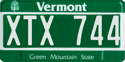 VT license plate XTX744