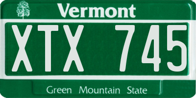 VT license plate XTX745