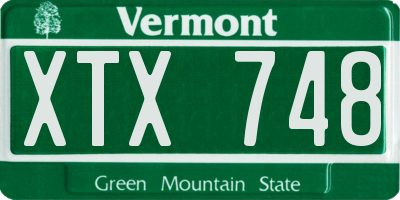 VT license plate XTX748