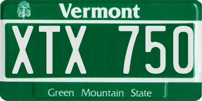 VT license plate XTX750