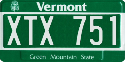 VT license plate XTX751