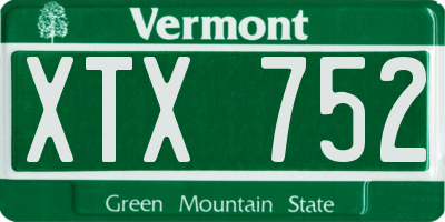 VT license plate XTX752
