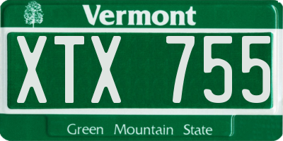 VT license plate XTX755