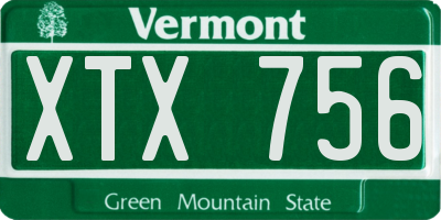 VT license plate XTX756