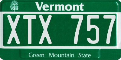 VT license plate XTX757