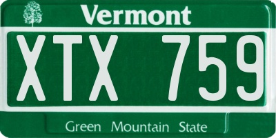 VT license plate XTX759