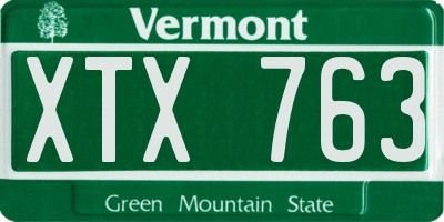 VT license plate XTX763