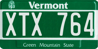 VT license plate XTX764
