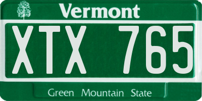 VT license plate XTX765