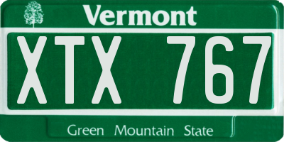 VT license plate XTX767