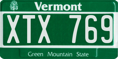 VT license plate XTX769