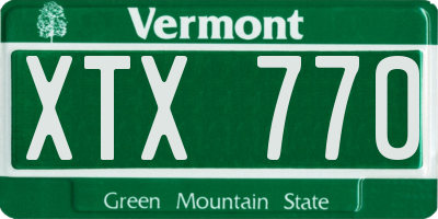 VT license plate XTX770