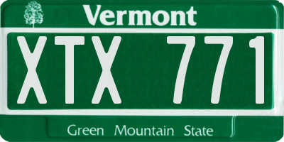VT license plate XTX771