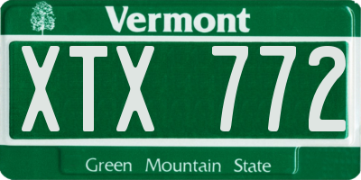 VT license plate XTX772
